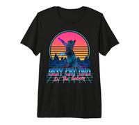 Best Cat Dad in The Galaxy Retro Vintage 80s Funny Cat Lover Camiseta Premium