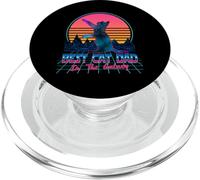 Best Cat Dad in The Galaxy Retro Vintage 80s Funny Cat Lover PopSockets PopGrip para MagSafe