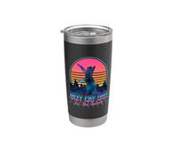 Best Cat Dad in The Galaxy Retro Vintage 80s Funny Cat Lover Vaso térmico de acero inoxidable de doble pared