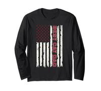 Best Cat Dad, Patriotic US Flag Fathers Day, Christmas Cat Manga Larga