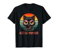 Best Cat Mom Ever Funny Cat Lover Women Vintage Camiseta