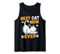 Best Cat mom Ever Gatos Divertidos Regalos Mama de Gato Camiseta sin Mangas