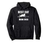 Best Cat Mom Ever Maine Coon Cat Heartbeat Kitten Lovers Sudadera con Capucha