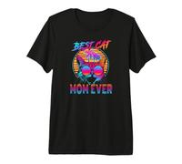 Best Cat Mom Ever Vintage 80s Funny Mothers Day Cat Lover Camiseta Premium