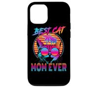 Best Cat Mom Ever Vintage 80s Funny Mothers Day Cat Lover Carcasa para iPhone 12/12 Pro