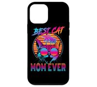 Best Cat Mom Ever Vintage 80s Funny Mothers Day Cat Lover Carcasa para iPhone 12 Mini