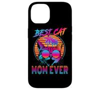 Best Cat Mom Ever Vintage 80s Funny Mothers Day Cat Lover Carcasa para iPhone 14