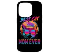 Best Cat Mom Ever Vintage 80s Funny Mothers Day Cat Lover Carcasa para iPhone 14 Pro