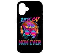 Best Cat Mom Ever Vintage 80s Funny Mothers Day Cat Lover Carcasa para iPhone 16