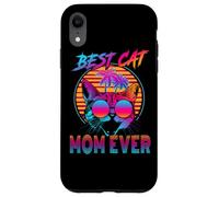 Best Cat Mom Ever Vintage 80s Funny Mothers Day Cat Lover Carcasa para iPhone XR