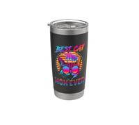 Best Cat Mom Ever Vintage 80s Funny Mothers Day Cat Lover Vaso térmico de acero inoxidable de doble pared