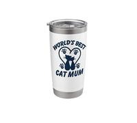 Best Cat Mum In The World Ever A Heart Full Of Love For Cats Vaso térmico de acero inoxidable de doble pared