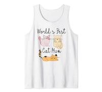 Best Cat Mum In The World Ever Trio - Juego de gatos (4 unidades), color naranja y rosa Camiseta sin Mangas