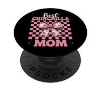 Best Chinchilla Mom Mama Día de la Madre Arco Coqueta Rosa PopSockets PopGrip Adhesivo