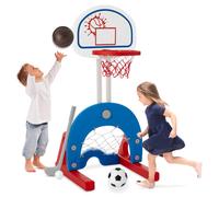 Best Choice Products 3-in-1 Toddler Basketball Hoop Sports Activity Center Grow with Me Indoor Outdoor Adjustable Play Set for Game Room Ki