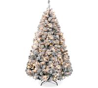 Best Choice Products - Árbol de Navidad artificial con bisagras de pícea con luces certificadas por UL, color verde