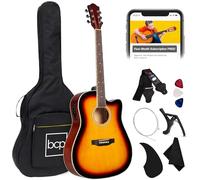 Best Choice Products juego de guitarra eléctrica acústica de tamaño completo de 41 pulgadas con cejilla, sintonizador electrónico, bolsa de conciertos, correa, púas