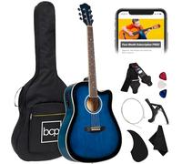 Best Choice Products juego de guitarra eléctrica acústica de tamaño completo de 41 pulgadas con cejilla, sintonizador electrónico, bolsa de conciertos, correa, púas