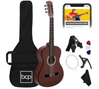 Best Choice Products Kit de iniciación de guitarra acústica de madera para principiantes de 38 pulgadas con bolsa, 6 púas de celuloide, cuerdas de nailon, cejilla, tela, correa con soporte para púas,