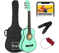 Best Choice Products Kit de iniciación de guitarra acústica para niños de 30 pulgadas con correa, funda, cuerdas, color verde