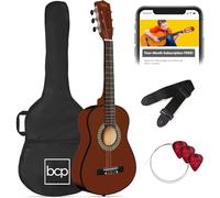Best Choice Products Kit de iniciación de guitarra acústica para niños de 30 pulgadas con correa, funda, cuerdas, color caoba