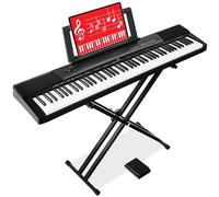 Best Choice Products piano digital de 88 teclas de tamaño completo con llaves semipesadas, soporte, pedal de sostenido