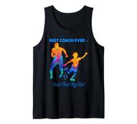 Best Coach Ever Día del Padre Fútbol Papá Deportes Amante Fan Papa Camiseta sin Mangas
