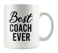 Best Coach Ever Sports Gym Instructor Taza de café de cerámica, 325 ml, entrenador, maestro, jefe de equipo, mentor, para cumpleaños, San Valentín, agradecimiento, vasos, color blanco