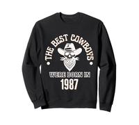 Best Cowboys were Born In 1987 Western Birthday Boy Gift Sudadera