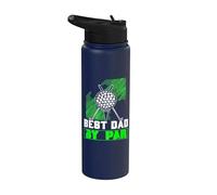 Best Dad By Par Golf Balls Dad For Men Father's Day Golf Stainless Steel Insulated Water Bottle