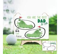 Best Dad By Par Golf Dad Footprint Craft para regalo del día del padre, arte de huellas de manos para niños, huella de mano para el día del padre, recuerdo de bebé pequeño, golfista, amantes del golf,