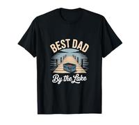 Best Dad By The Lake Naturaleza Al Aire Libre Pescador Papá Padre Camiseta