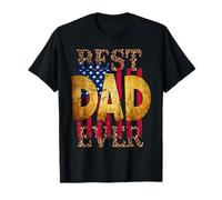 Best Dad Ever American Flag For Men Father's Day USA Flag Camiseta
