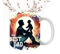 Best Dad Ever Cup - Taza de cerámica para bebidas de té, vasos coloridos, diseño de agarre cómodo | Regalo reflexivo para el Día del Padre, opción para café, leche, chocolate, , uso diario para ce