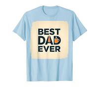 Best Dad Ever Daddy Gift Día del Padre Retro Coffee Lover Camiseta, Hombre, Azul Bebé, L