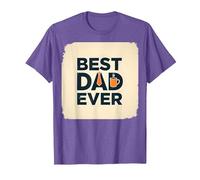 Best Dad Ever Daddy Gift Día del Padre Retro Coffee Lover Camiseta, Hombre, Morado Jaspeado, XXL