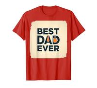 Best Dad Ever Daddy Gift Día del Padre Retro Coffee Lover Camiseta, Hombre, Rojo, S