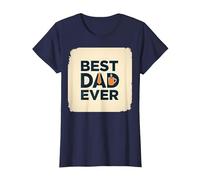 Best Dad Ever Daddy Gift Día del Padre Retro Coffee Lover Camiseta, Mujer, Azul Marino, M