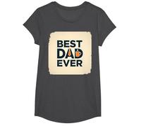 Best Dad Ever Daddy Gift Día del Padre Retro Coffee Lover Camiseta, Niñas, Jaspeado Oscuro, L