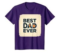 Best Dad Ever Daddy Gift Día del Padre Retro Coffee Lover Camiseta, Niños, Morado, 10 años