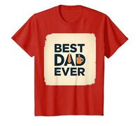 Best Dad Ever Daddy Gift Día del Padre Retro Coffee Lover Camiseta, Niños, Rojo, 4 años