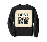 Best Dad Ever Daddy Gift Día del Padre Retro Coffee Lover Sudadera, Unisex para Adultos, Negro, L