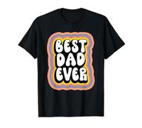 Best Dad Ever Groovy Style Daddy Funny Fathers Day Camiseta gráfica económica, Hombre, Negro, L