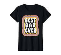 Best Dad Ever Groovy Style Daddy Funny Fathers Day Camiseta gráfica económica, Mujer, Negro, L