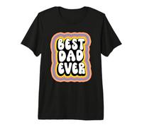 Best Dad Ever Groovy Style Daddy Funny Fathers Day Camiseta Premium