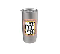 Best Dad Ever Groovy Style Daddy Funny Fathers Day Vaso térmico de acero inoxidable de doble pared