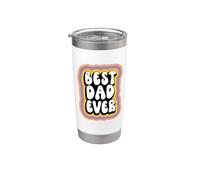 Best Dad Ever Groovy Style Daddy Funny Fathers Day Vaso térmico de acero inoxidable de doble pared
