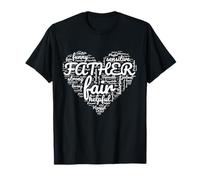 Best Dad Ever Heart Word Art Día del Padre Camiseta