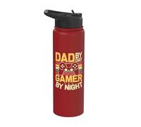 Best Dad Gamer Divertido Día del Padre Orgulloso Padre Marido Papi Stainless Steel Insulated Water Bottle