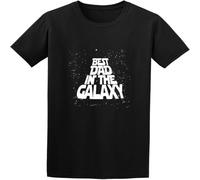 Best Dad in Galaxy Top Fashionable Cosplay Keep Warm Reunion Blonde T-Shirt Black 3XL